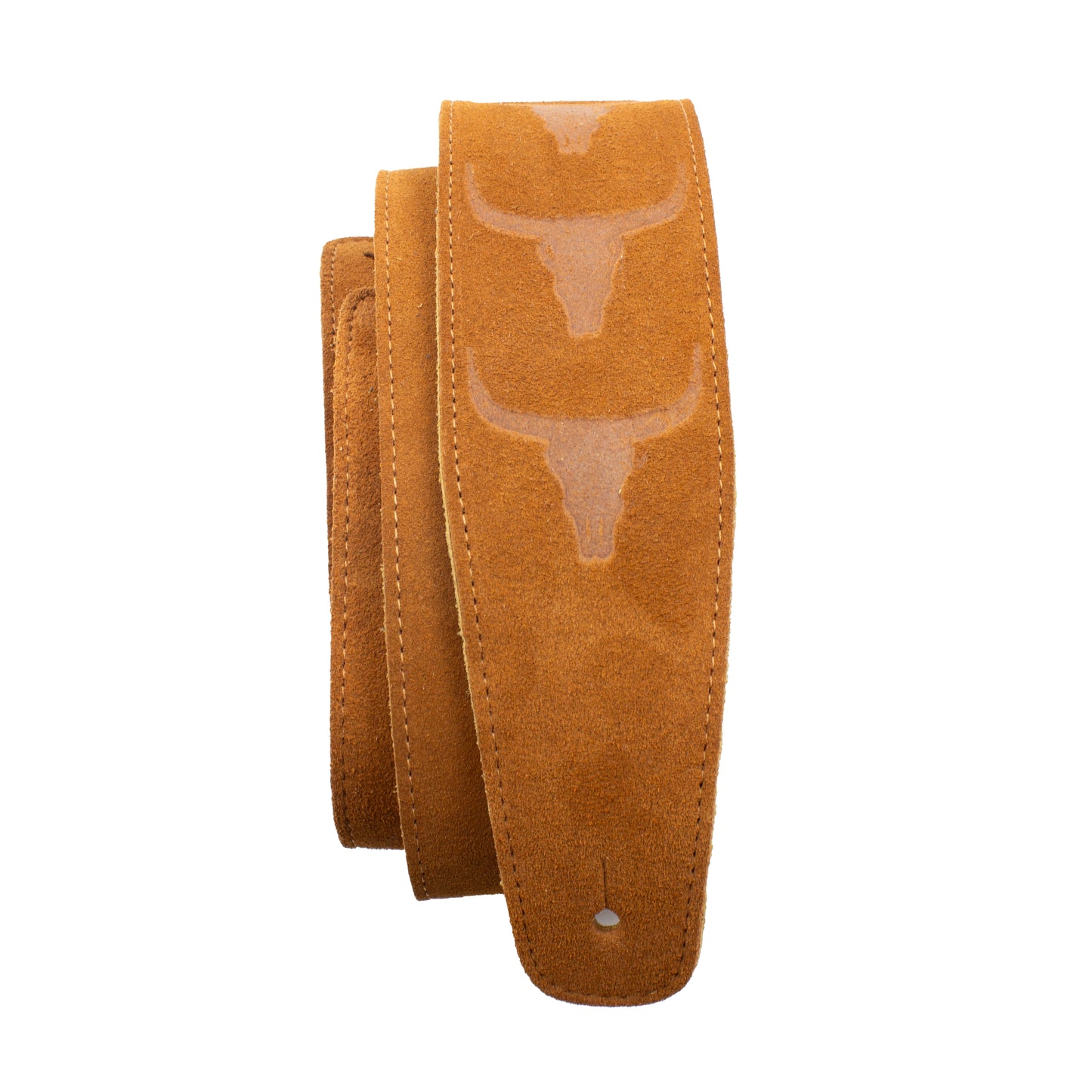 SUEDE LONGHORN EMBOSSED GUITAR STRAP