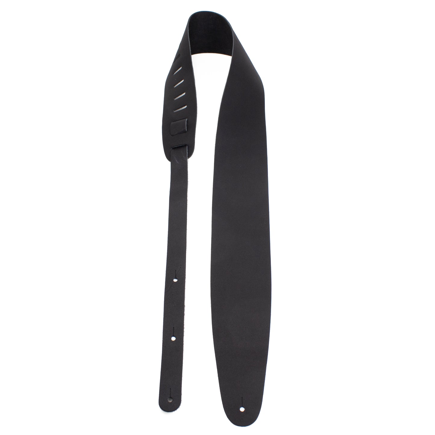 Black Basic Leather Guitar Strap