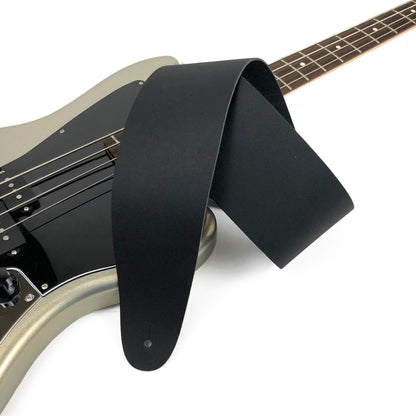 Black Basic Leather Guitar Strap