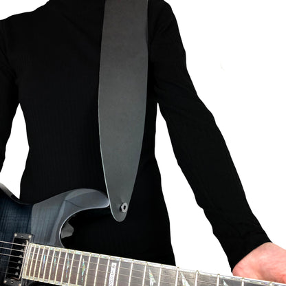 Black Basic Leather Guitar Strap