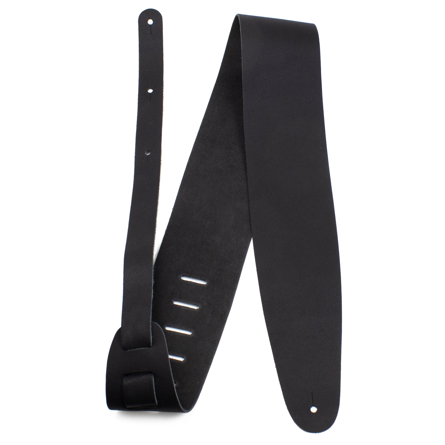 Black Basic Leather Guitar Strap