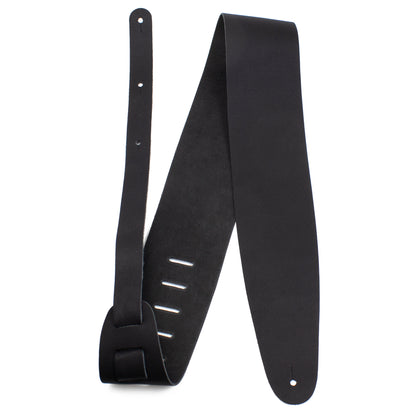 Black Basic Leather Guitar Strap