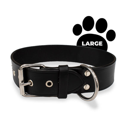 Perri's Pet Products, dog collars, black leather