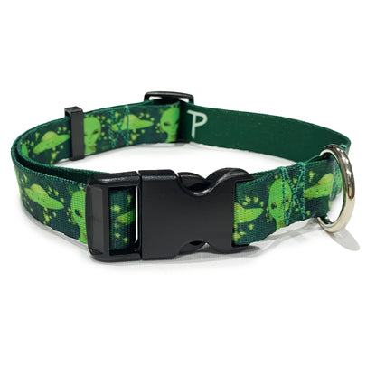 perri's pet products, dog collar, green aliens