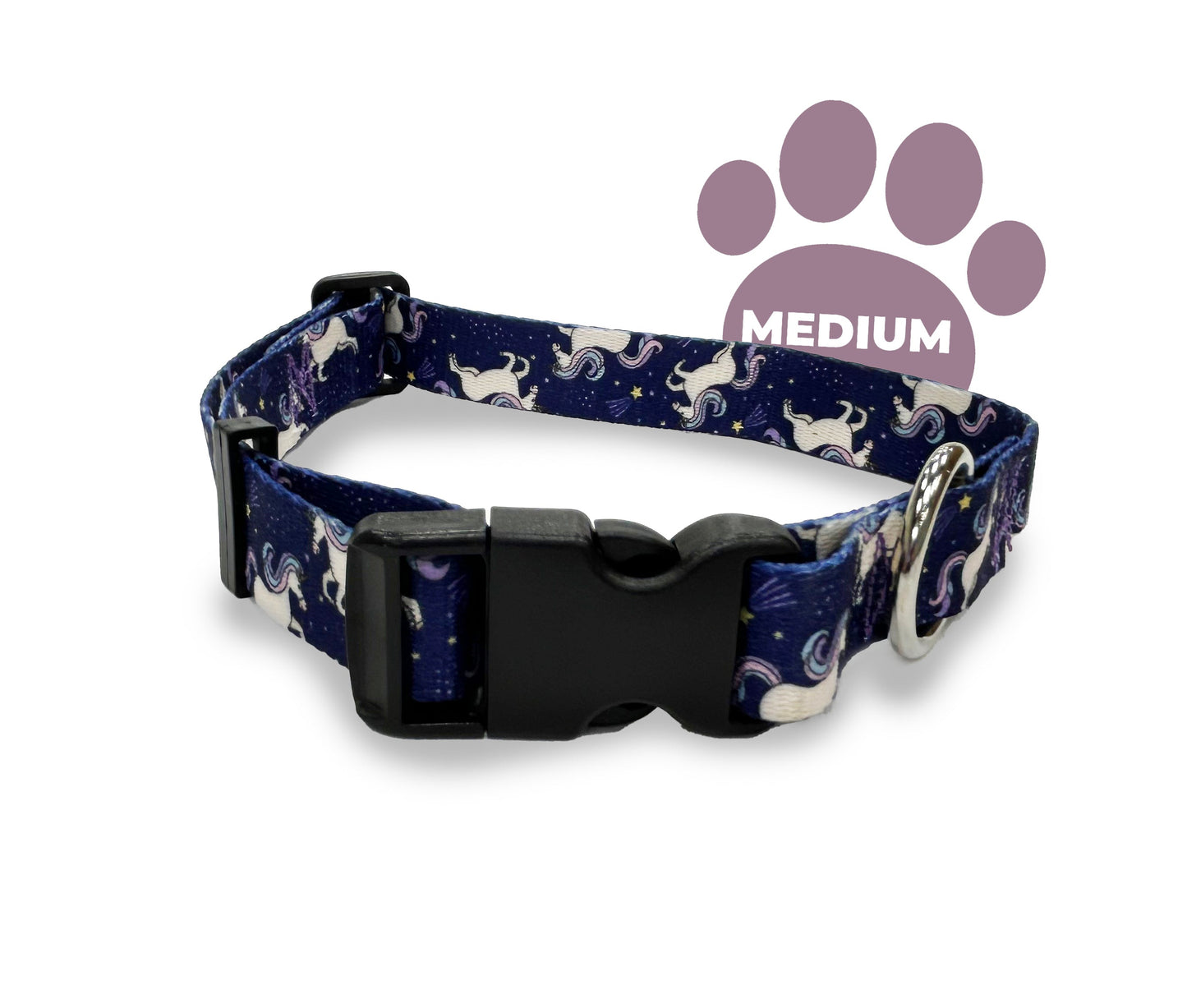 starlight twinkle unicorn, perri's pet products, dog collar, medium