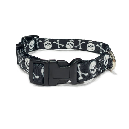 perri's pet products, dog collar, black and white skulls