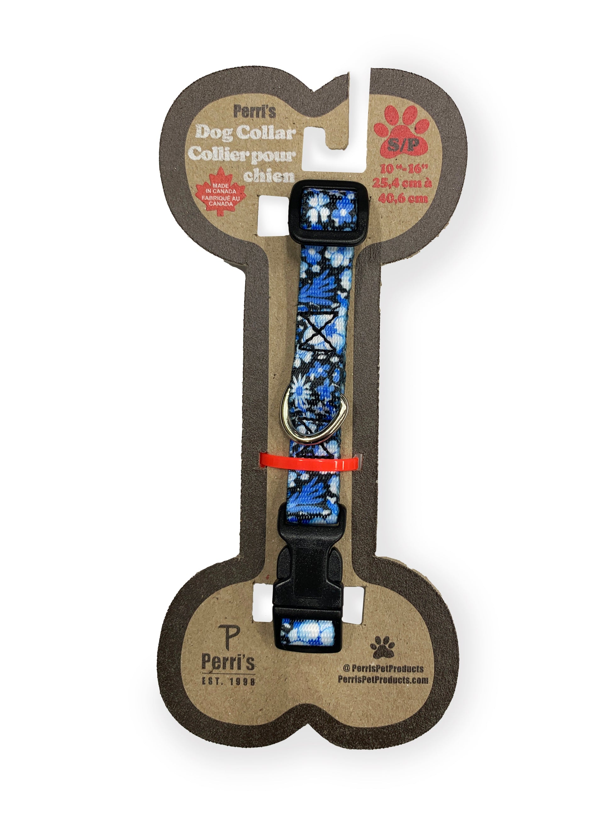 perri's pet products, dog collar, blue floral