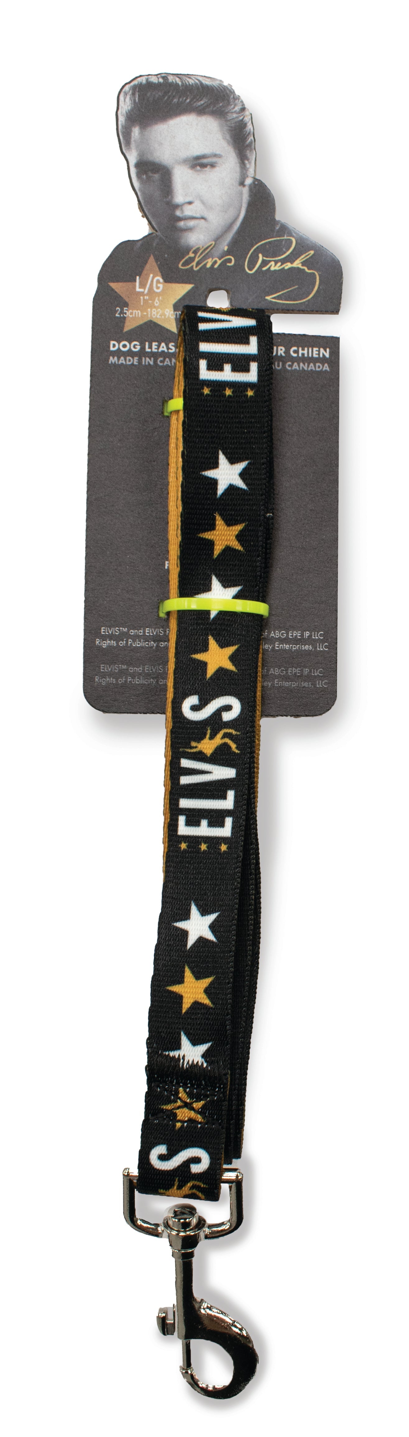 Perri's Pet Products, dog leash, Black & Gold, elvis presley, packaging