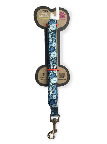 perri's pet products, dog leash, blue floral