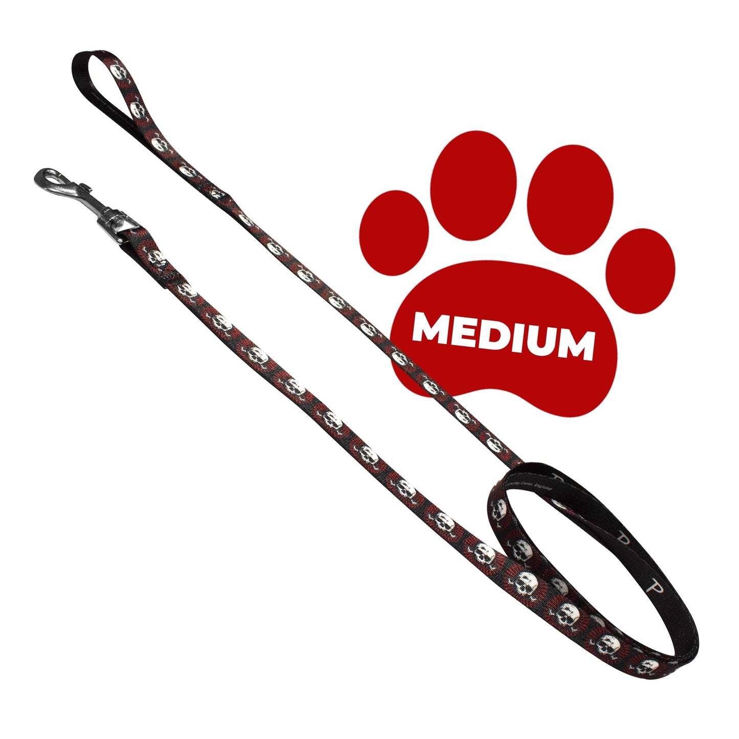 perri's pet products, dog leash, alchemy red skulls