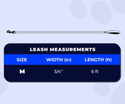 perri's pet products, dog leash, blue space, packaging, size chart