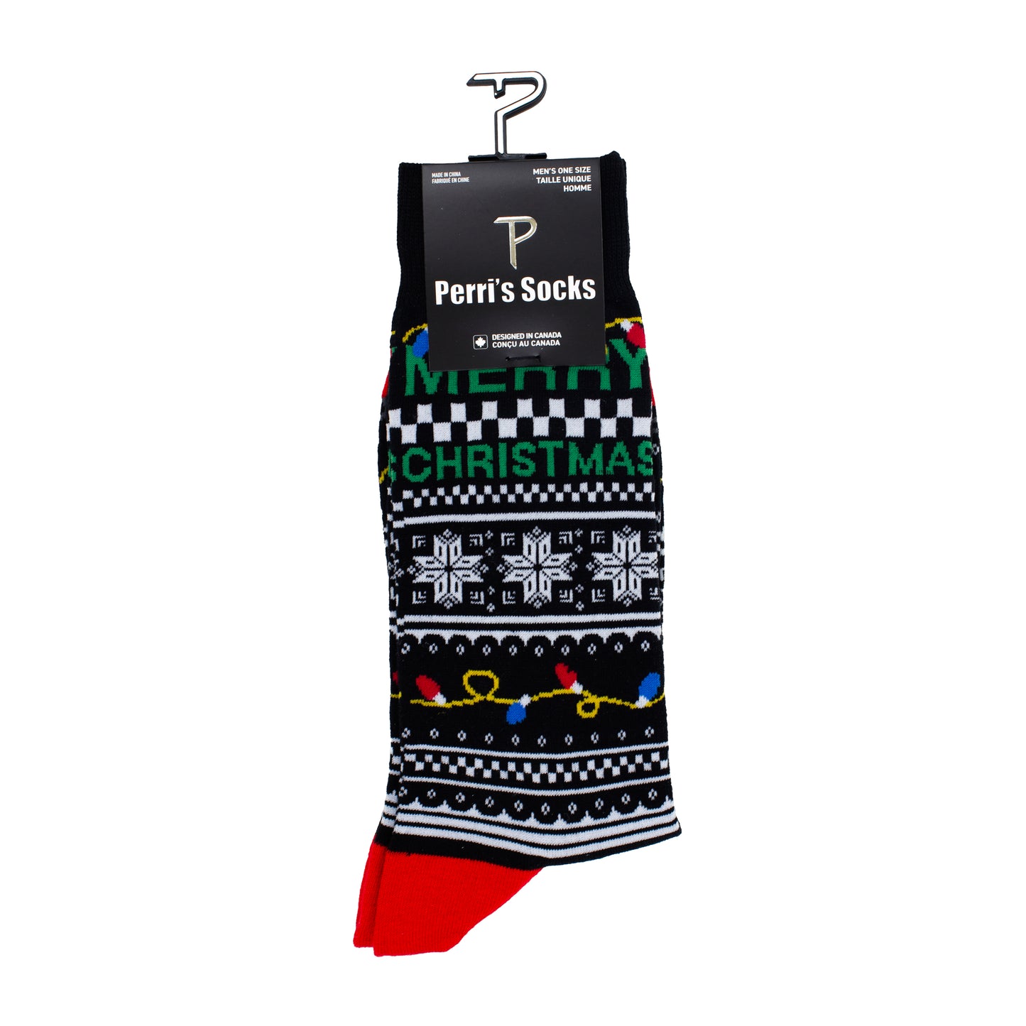 UGLY XMAS SWEATER LIGHTS SOCKS, 1 PAIR