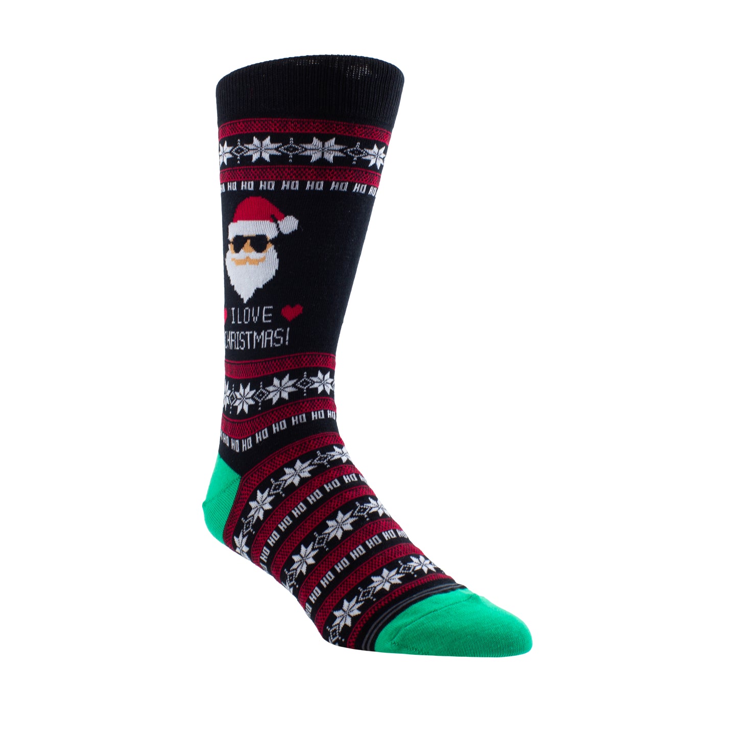 UGLY XMAS SWEATER HO HO HO SOCKS, 1 PAIR