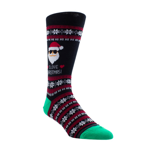 UGLY XMAS SWEATER HO HO HO SOCKS, 1 PAIR