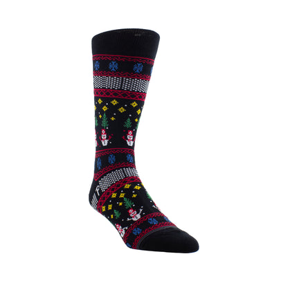 UGLY XMAS SWEATER SNOWMAN SOCKS, 1 PAIR
