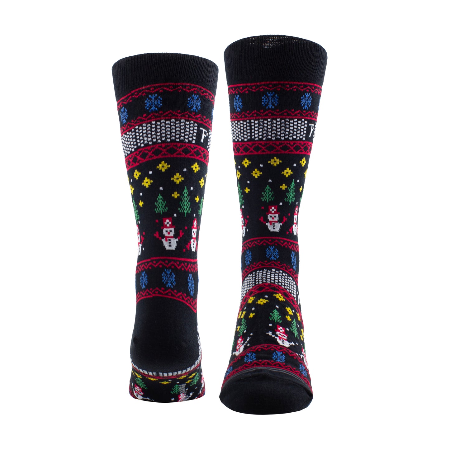 UGLY XMAS SWEATER SNOWMAN SOCKS, 1 PAIR