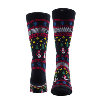 UGLY XMAS SWEATER SNOWMAN SOCKS, 1 PAIR