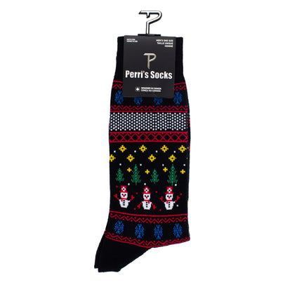 UGLY XMAS SWEATER SNOWMAN SOCKS, 1 PAIR