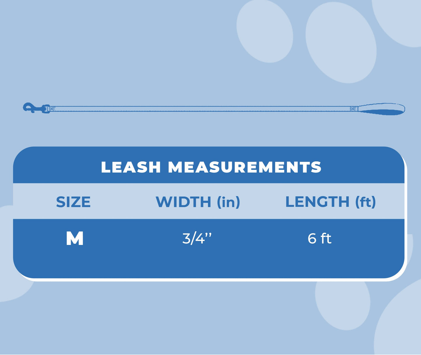 perri's pet products, dog leash, blue lightning, size chart