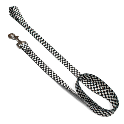 perri's pet products, dog leash, black and white checker