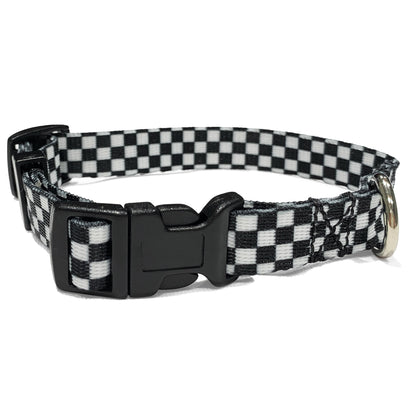 perri's pet products, dog collar, black and white checker