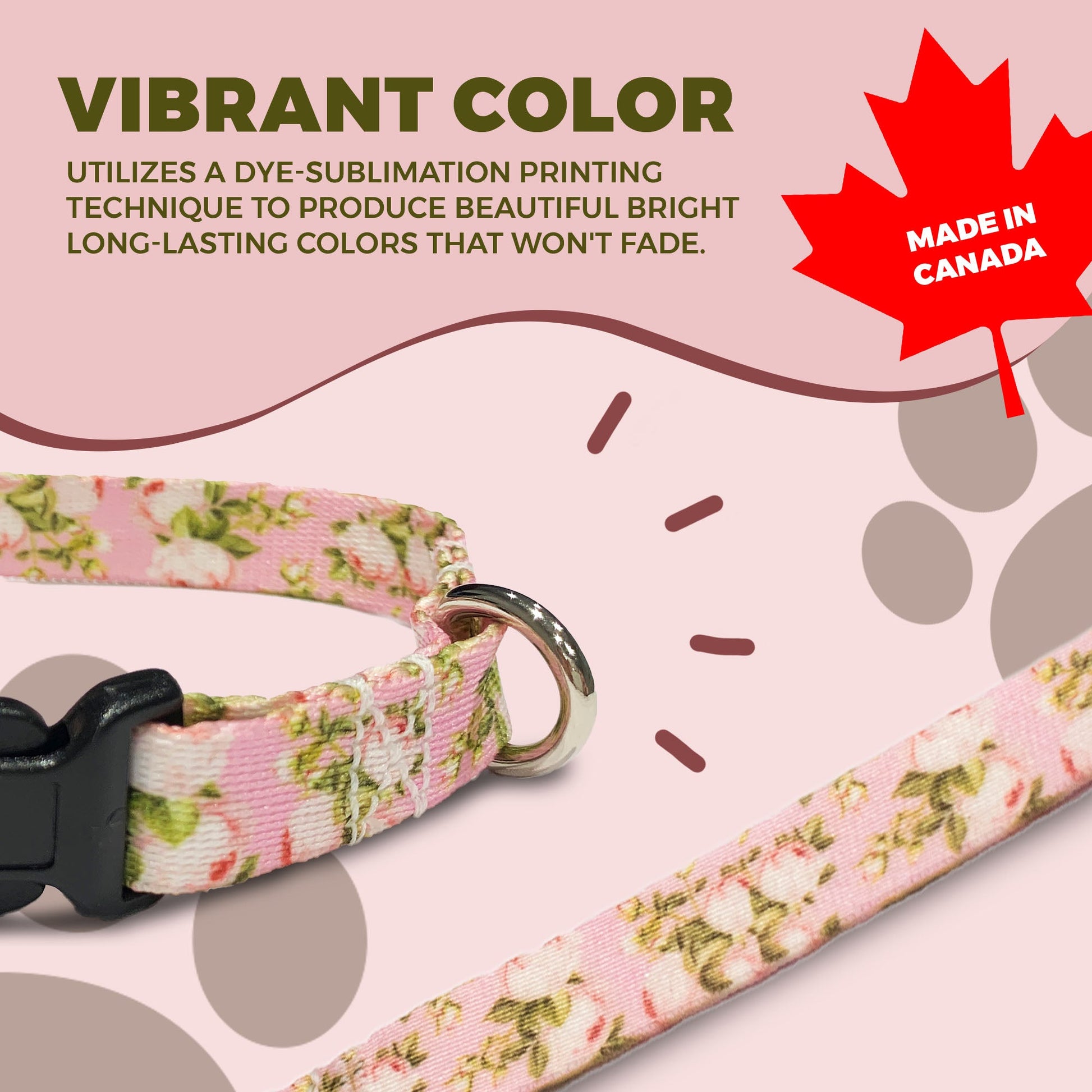 perri's pet products, dog collar, pink rose