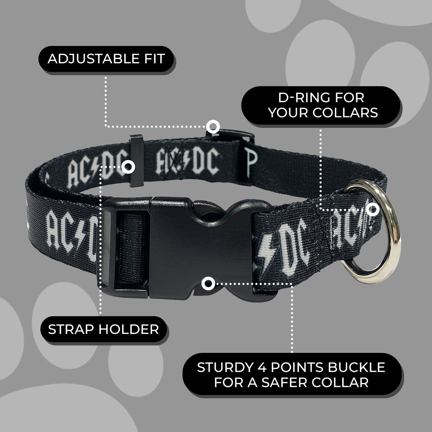 perri's pet products, dog collar, ACDC logo