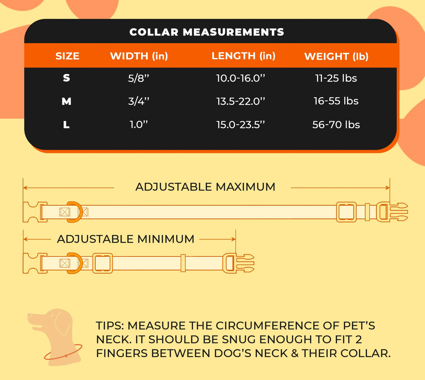 perri's pet products, dog collar, Pink Floyd prism, size chart