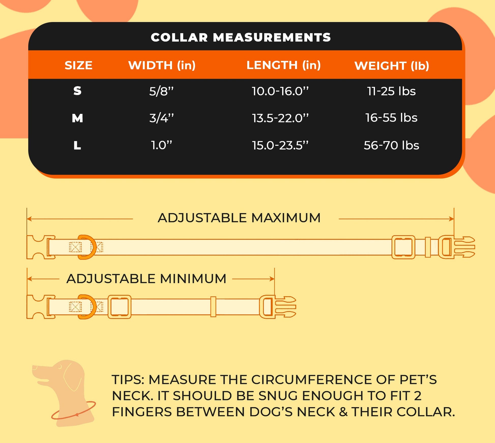 perri's pet products, dog collar, Pink Floyd prism, size chart