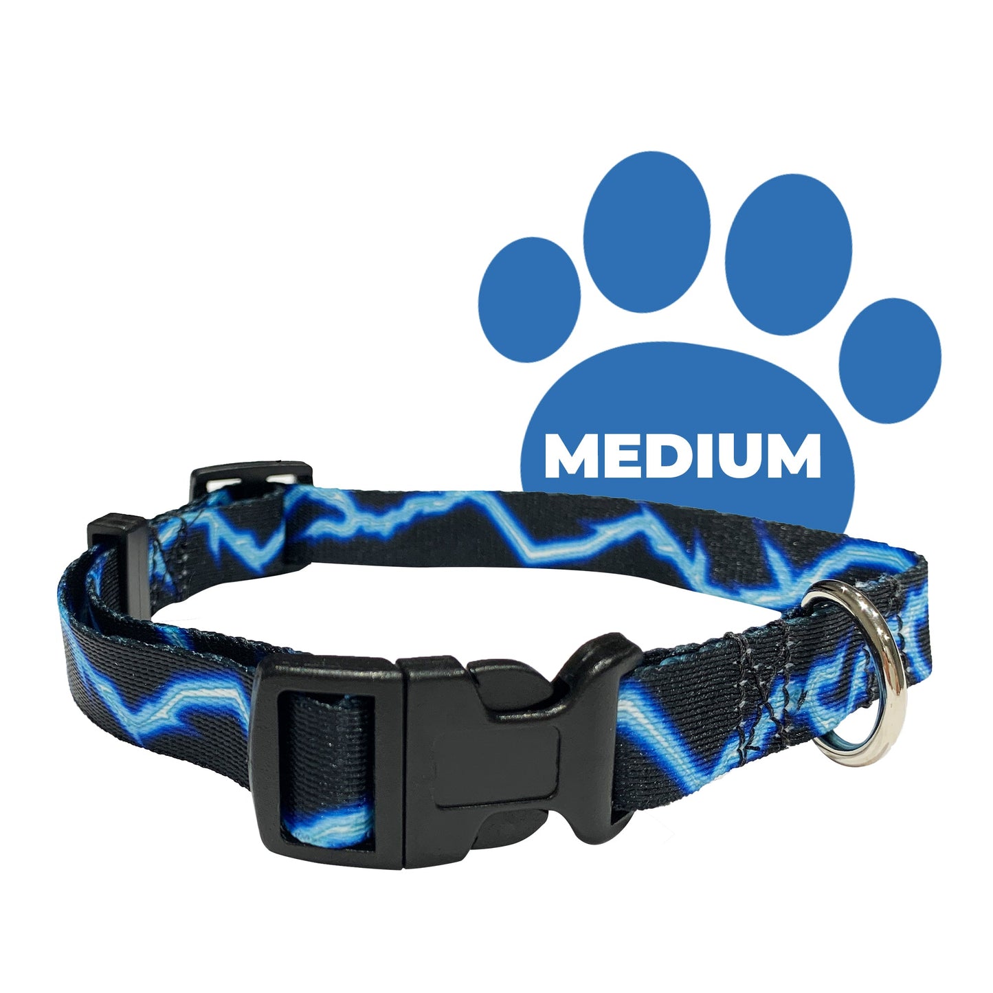 perri's pet products, dog collar, blue lightning