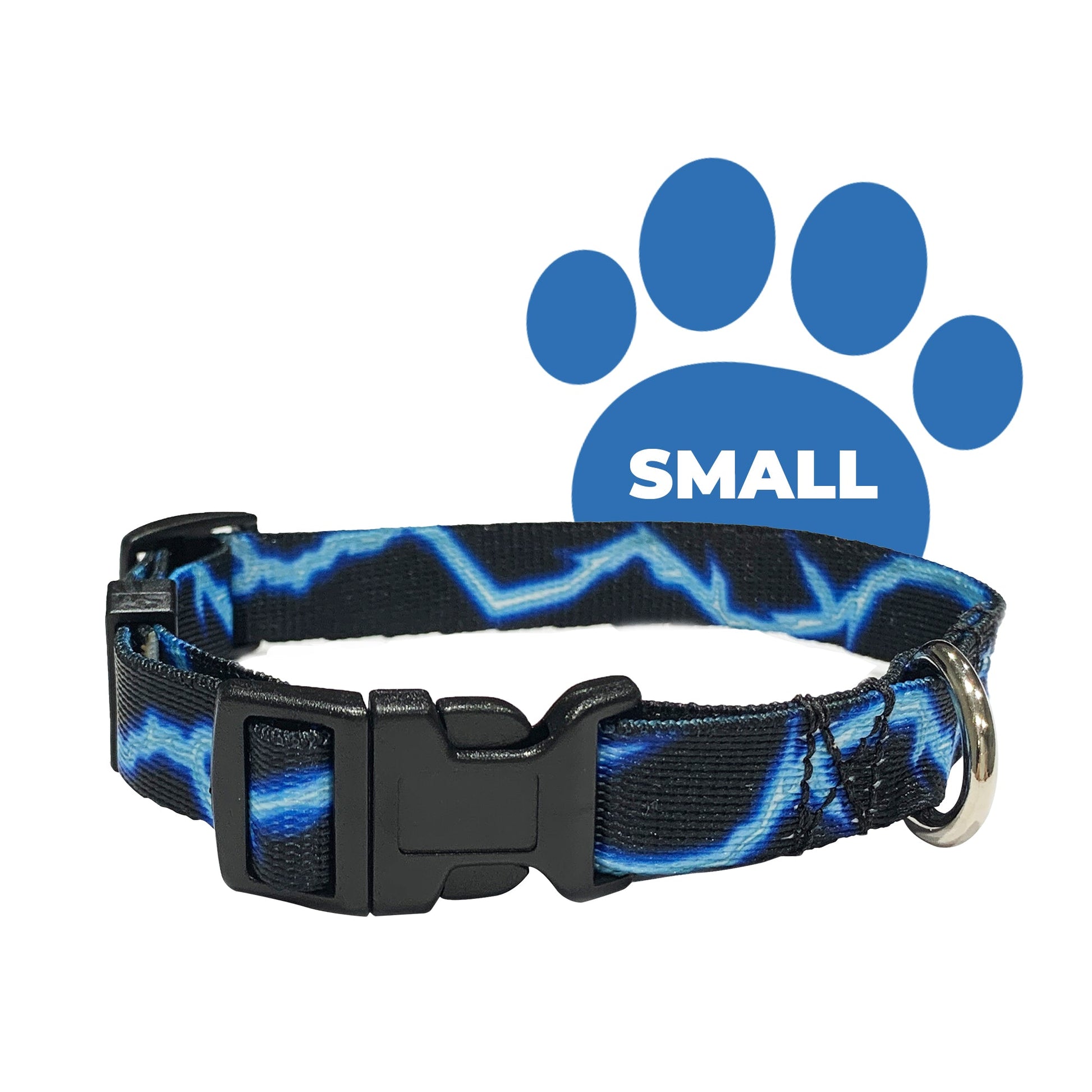 perri's pet products, dog collar, blue lightning