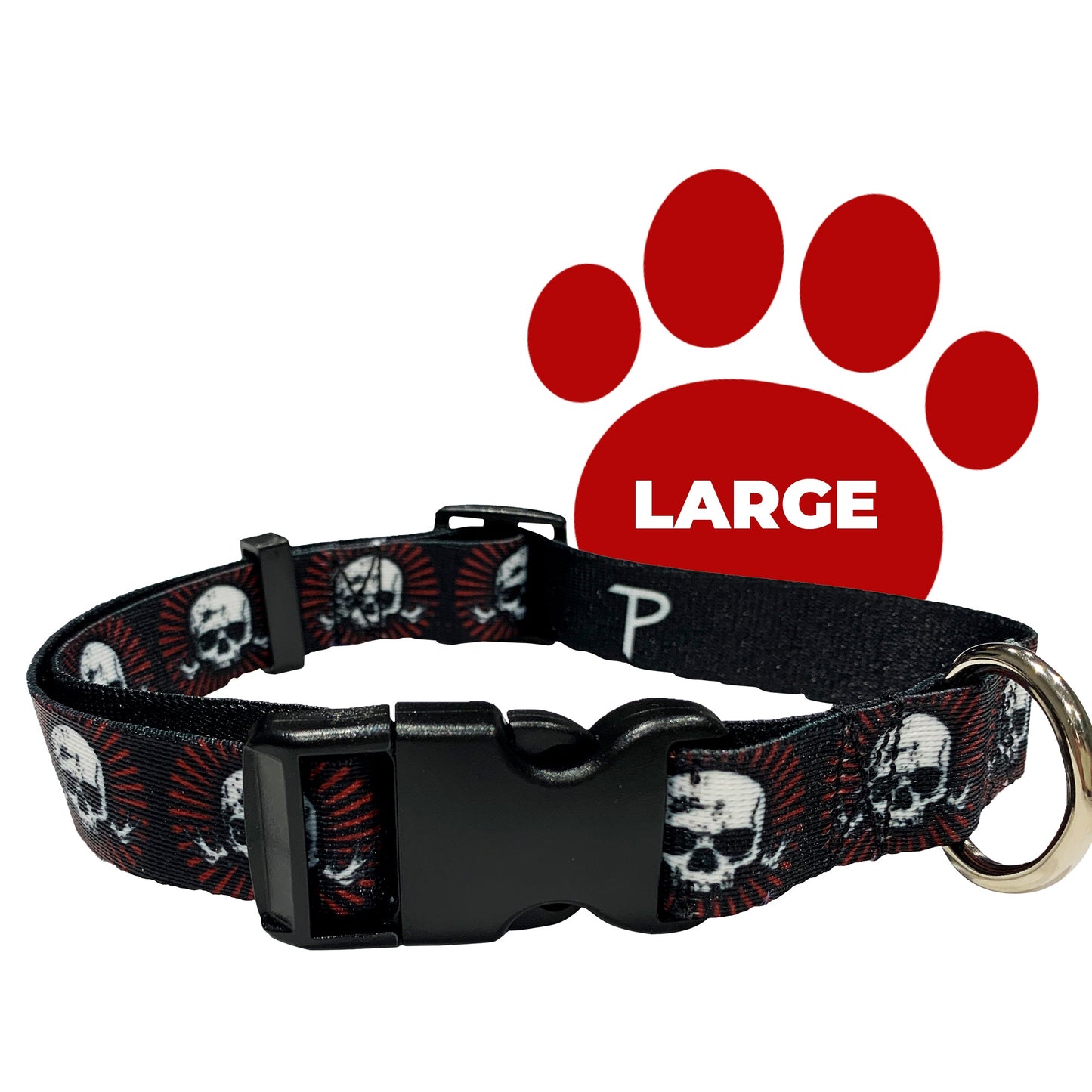 perri's pet products, dog collar, alchemy red skulls