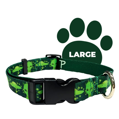 perri's pet products, dog collar, green aliens