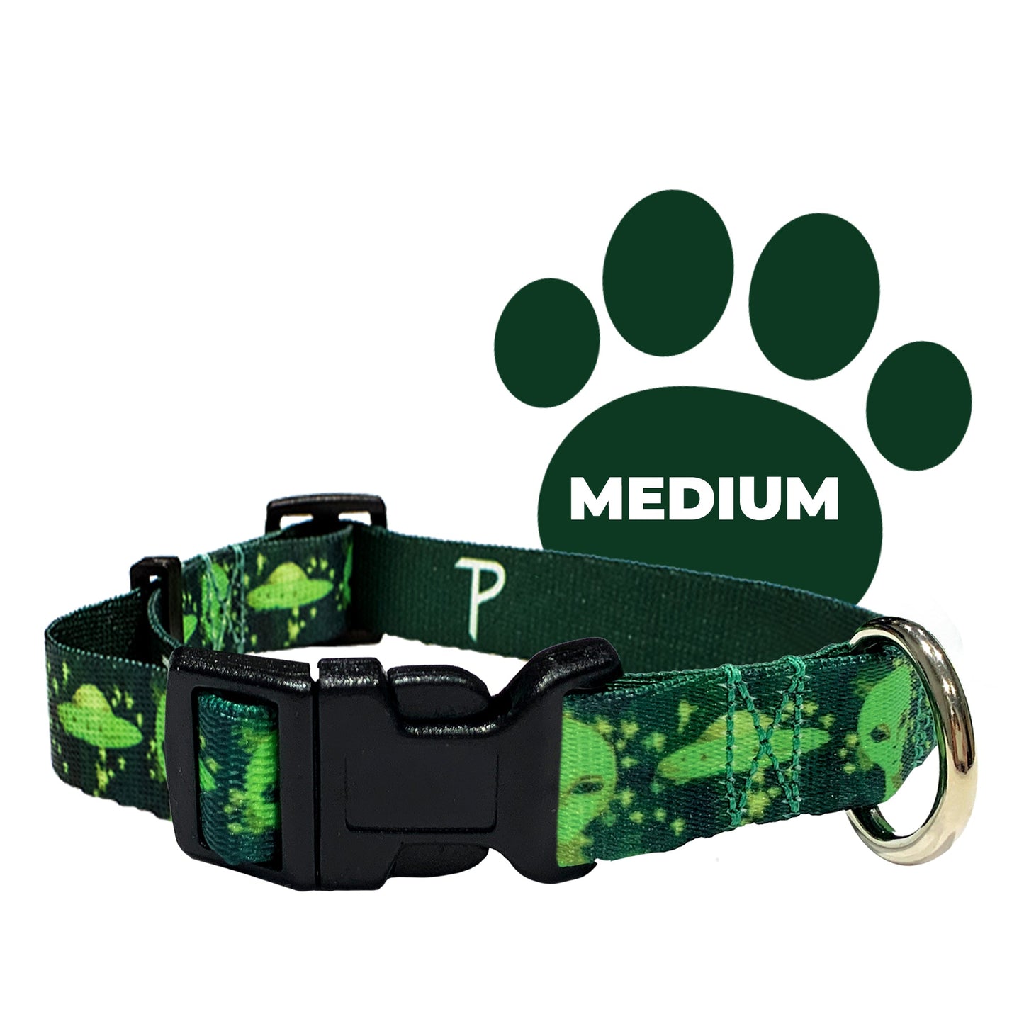 perri's pet products, dog collar, green aliens