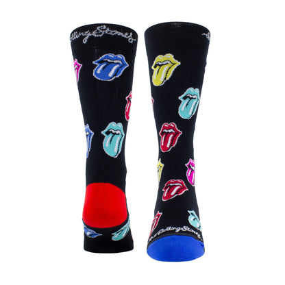 THE ROLLING STONES MULTI COLOUR TONGUES SOCKS, 1 PAIR