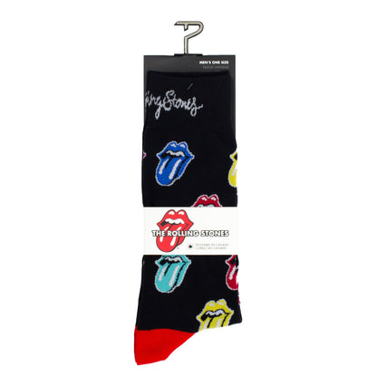 THE ROLLING STONES MULTI COLOUR TONGUES SOCKS, 1 PAIR