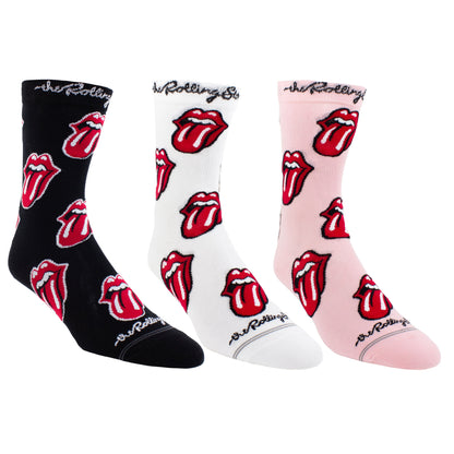 THE ROLLING STONES WOMEN'S ASSORTED CREW, 3 PAIR