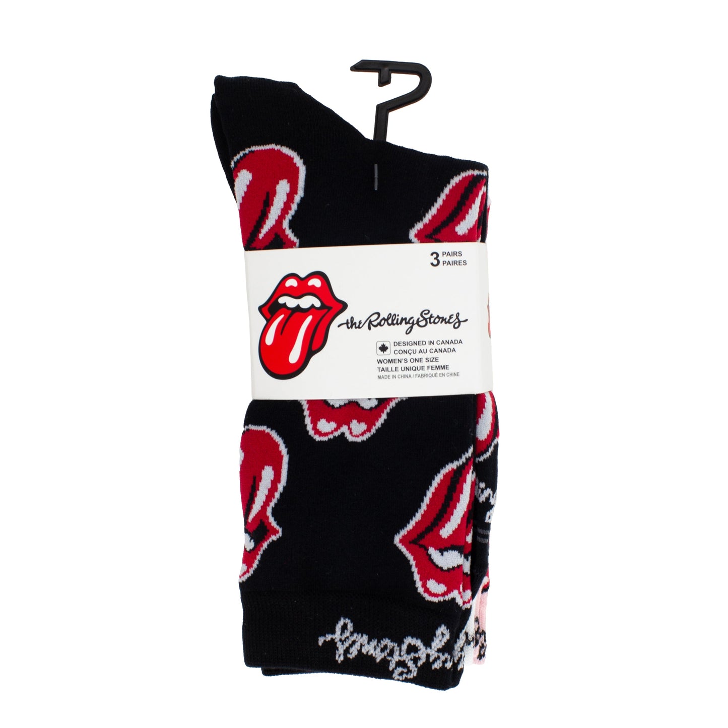 THE ROLLING STONES WOMEN'S ASSORTED CREW, 3 PAIR