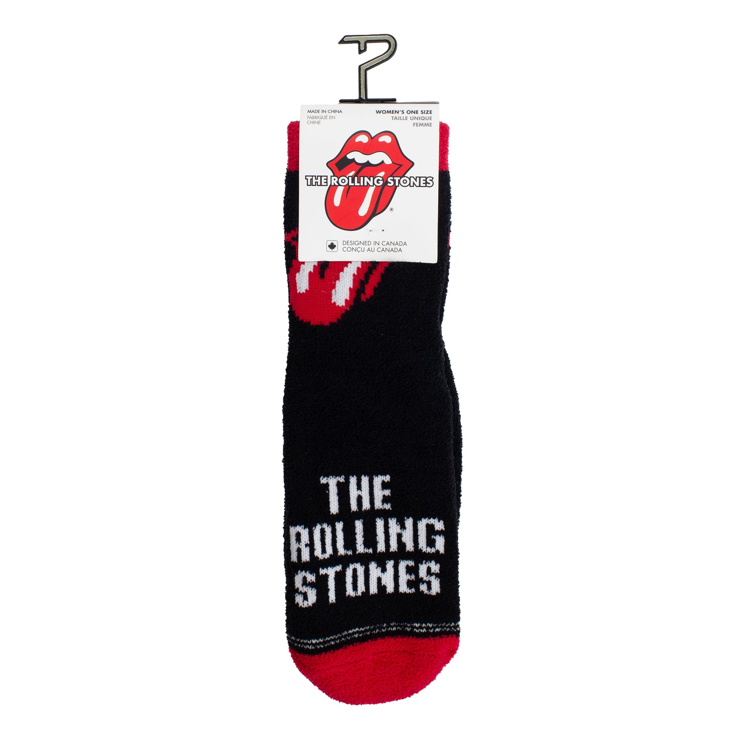 THE ROLLING STONES TONGUE FUZZY NON-SLIP GRIPPERS, WOMEN’S 1 PAIR