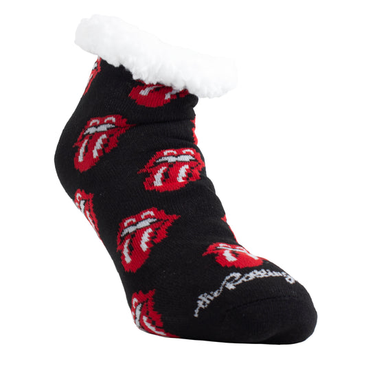 THE ROLLING STONES ALL-OVER TONGUES FUZZY NON-SLIP GRIPPERS, WOMEN’S 1 PAIR