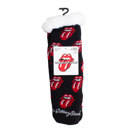THE ROLLING STONES ALL-OVER TONGUES FUZZY NON-SLIP GRIPPERS, WOMEN’S 1 PAIR