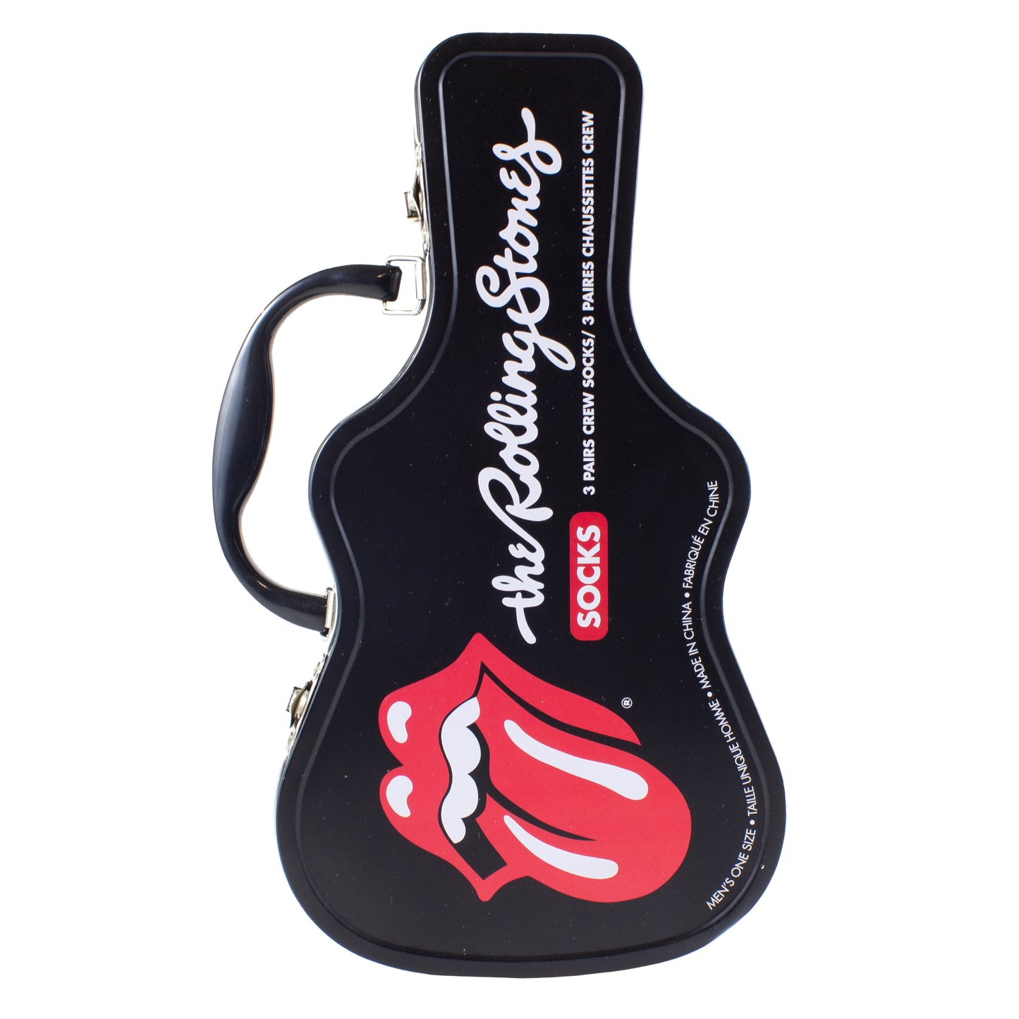 THE ROLLING STONES GUITAR TIN SOCK BOX, 3 PAIR