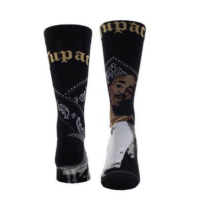 TUPAC BLACK BANDANA CREW, 1 PAIR