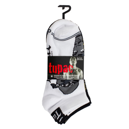 TUPAC BLACK BANDANA, 3 PAIR WOMEN'S LINERS