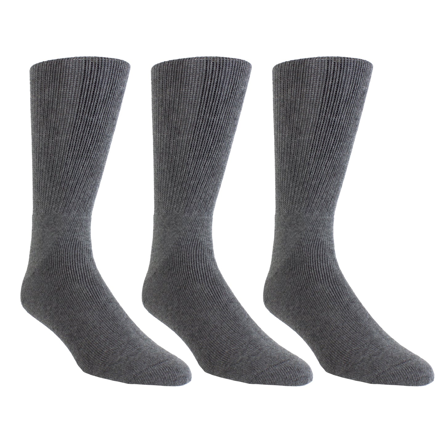 PERRI’S SOCKS™ WELLNESS MEN’S NON-BINDING COTTON CREW, 3 PAIR