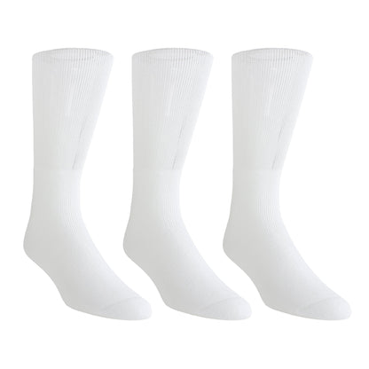 PERRI’S SOCKS™ WELLNESS MEN’S NON-BINDING COTTON CREW, 3 PAIR