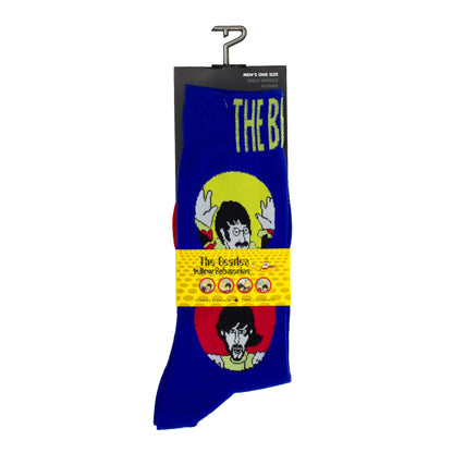 THE BEATLES YELLOW SUBMARINE WINDOW FACES SOCKS, 1 PAIR