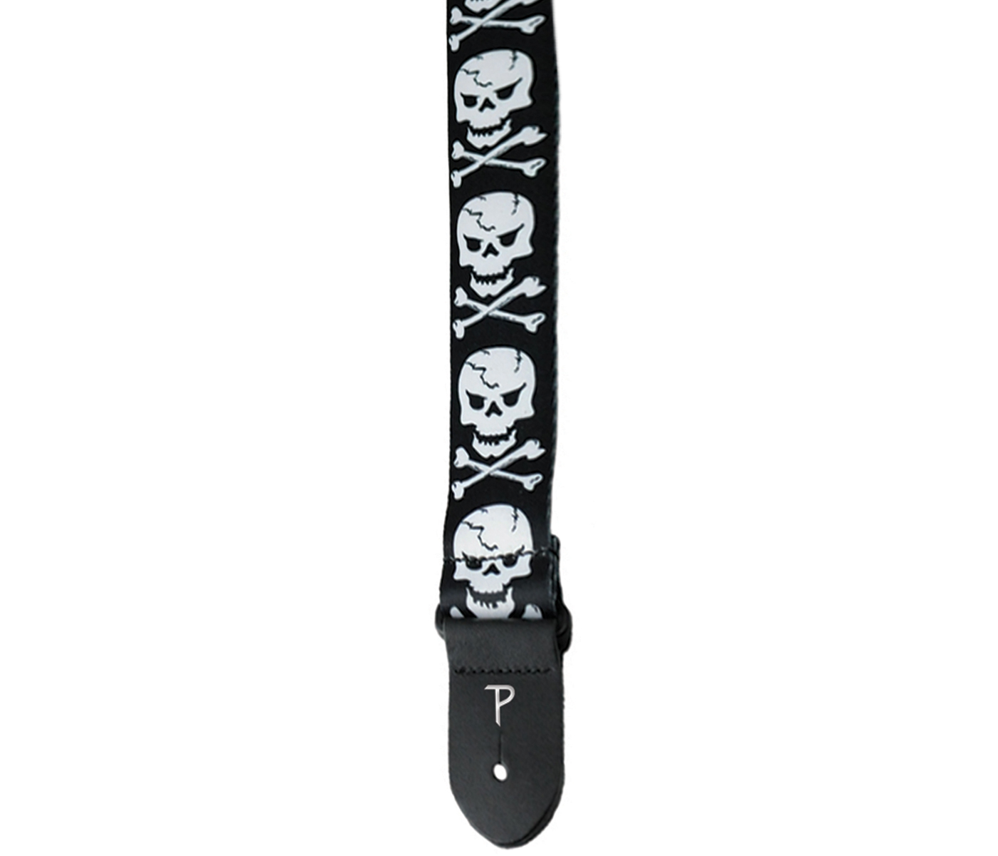 Guitar Strap Skull Pile Black Gray 2 Inches Wide 