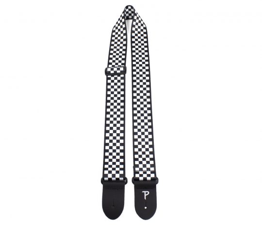 2” Black / White Checker guitar strap