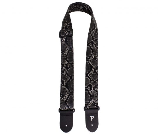 2” Black Faux Snake Skin Guitar Strap with Triglide